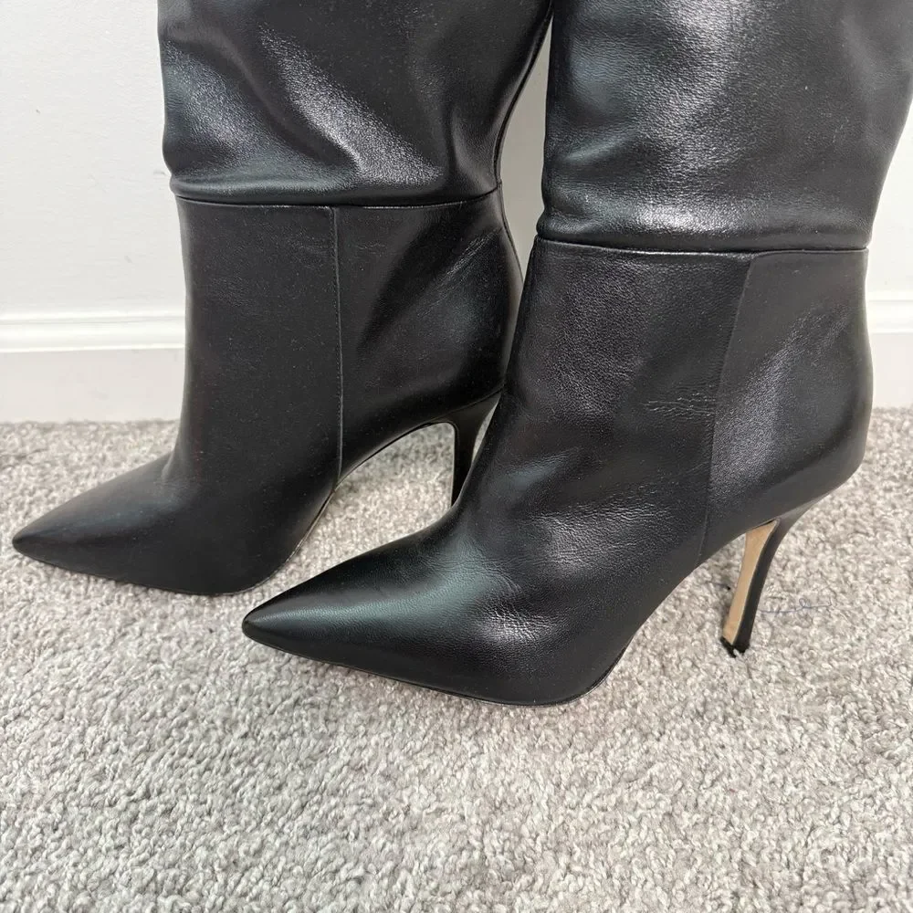 NEW Larroude Kate Hi Boot In Black Leather 9